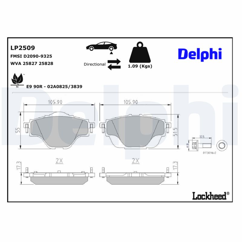 Remblokset Delphi Diesel LP2509