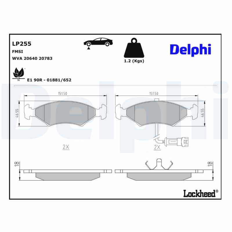 Remblokset Delphi Diesel LP255