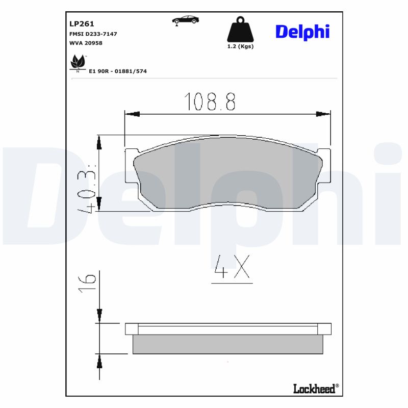 Remblokset Delphi Diesel LP261