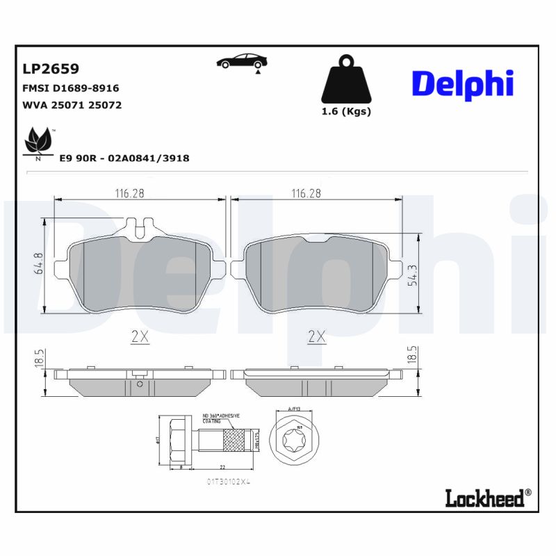 Remblokset Delphi Diesel LP2659