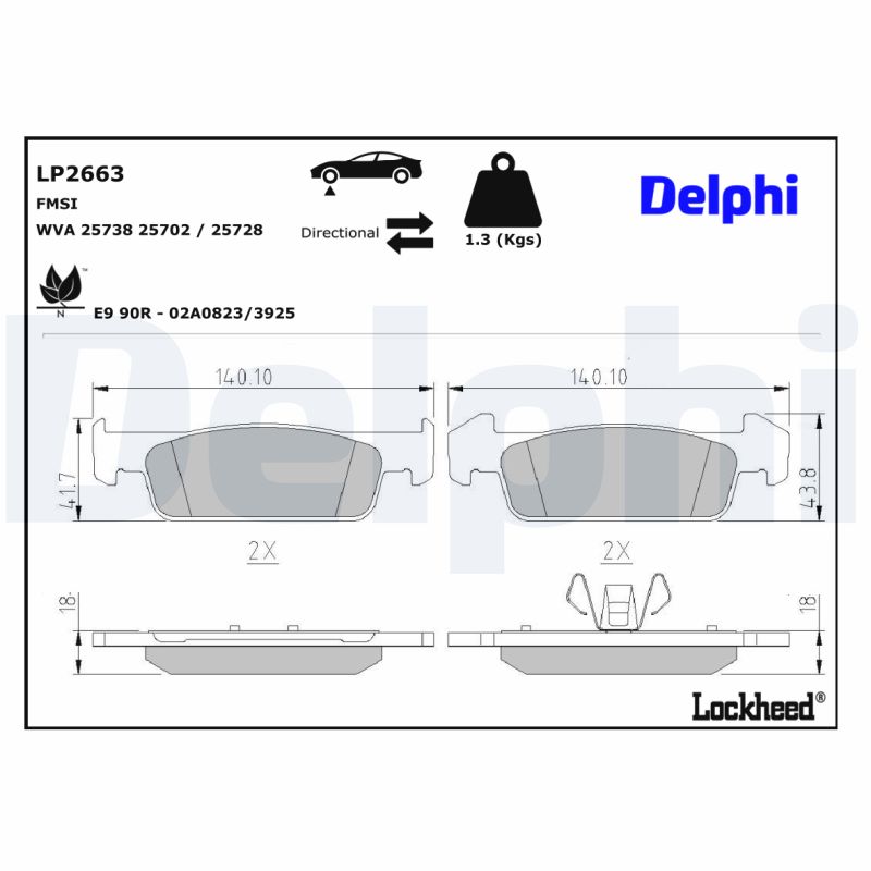 Remblokset Delphi Diesel LP2663