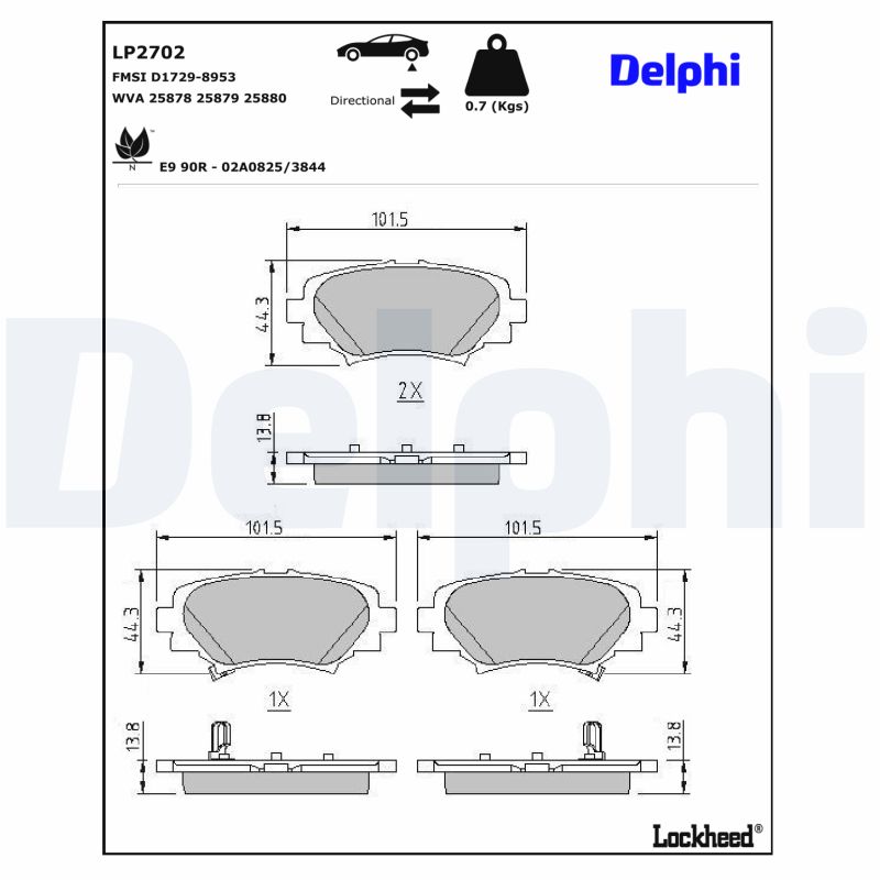 Remblokset Delphi Diesel LP2702