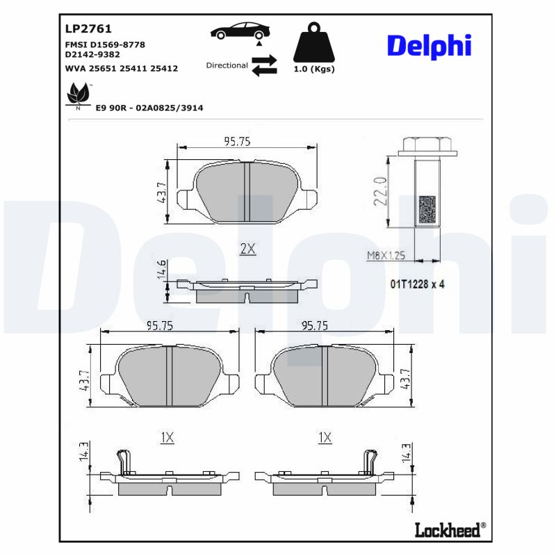 Remblokset Delphi Diesel LP2761
