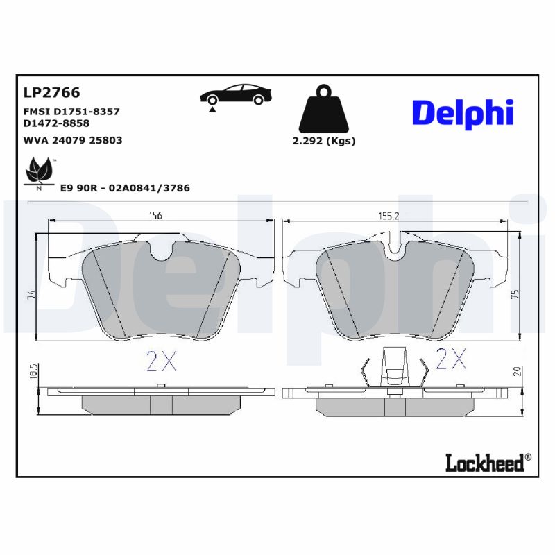 Remblokset Delphi Diesel LP2766