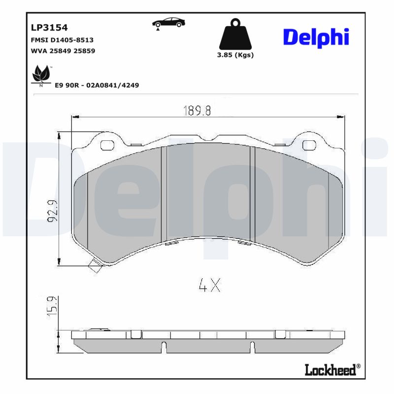 Remblokset Delphi Diesel LP3154