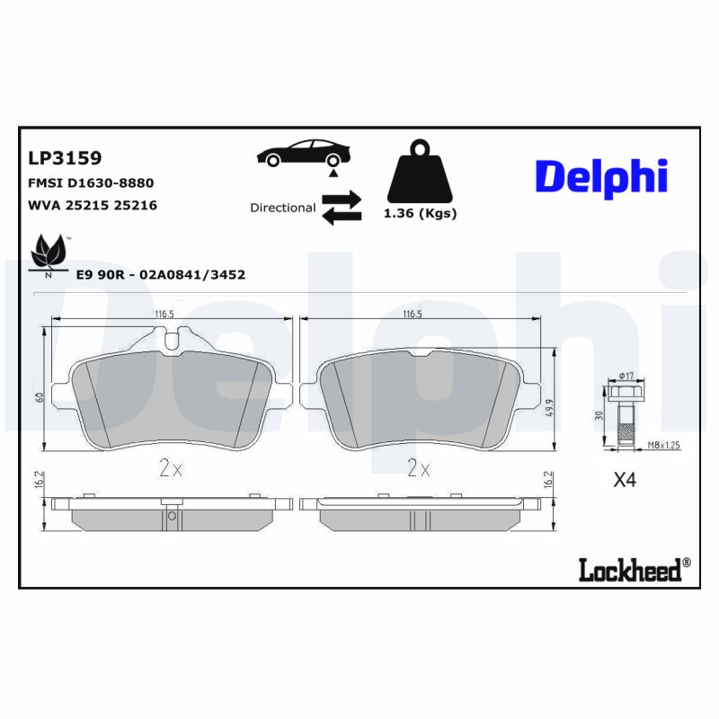 Remblokset Delphi Diesel LP3159