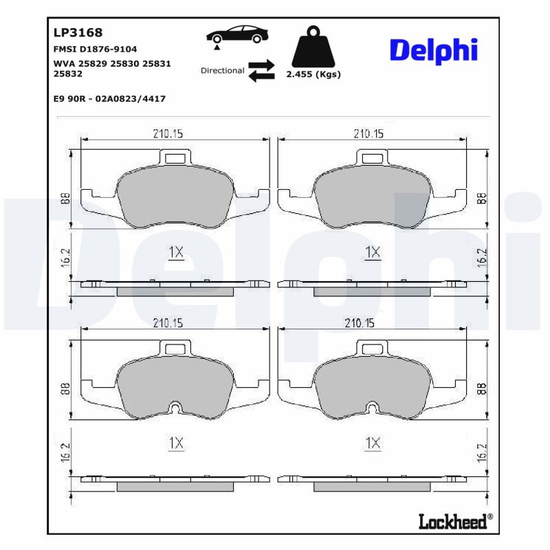 Remblokset Delphi Diesel LP3168