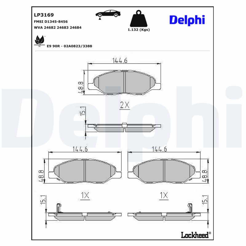 Remblokset Delphi Diesel LP3169