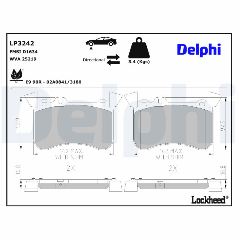 Remblokset Delphi Diesel LP3242