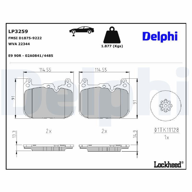 Remblokset Delphi Diesel LP3259