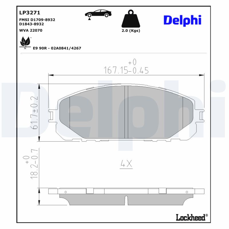 Remblokset Delphi Diesel LP3271