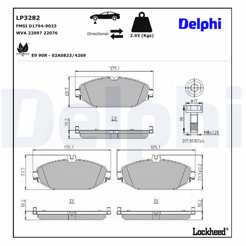 Remblokset Delphi Diesel LP3282