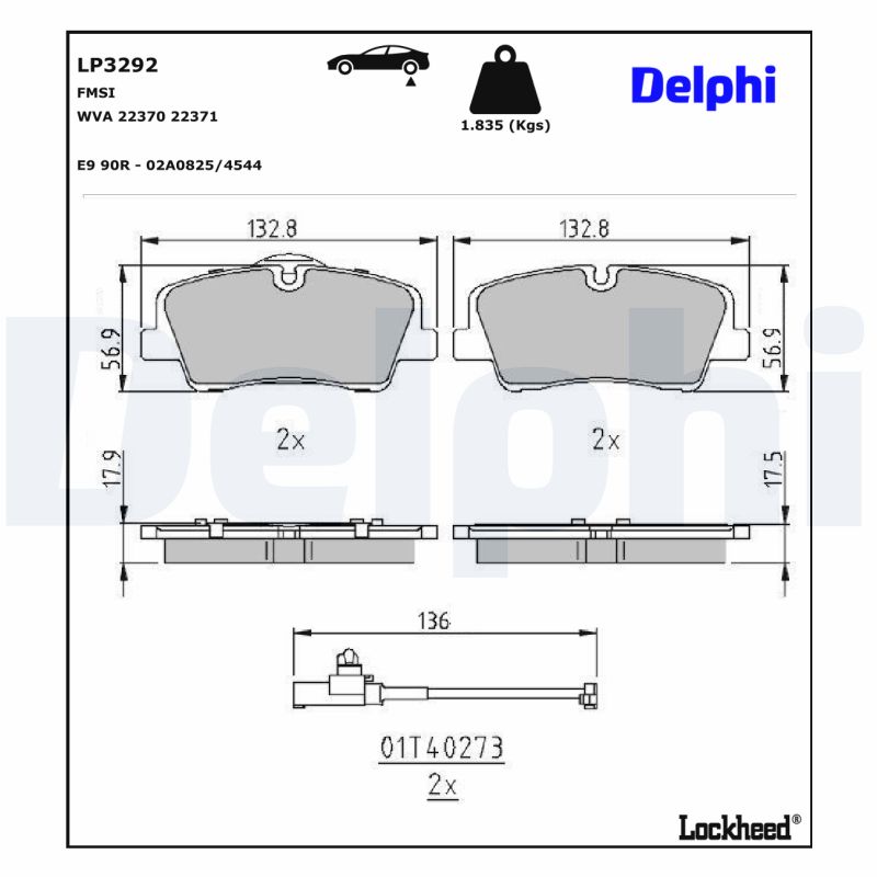 Remblokset Delphi Diesel LP3292
