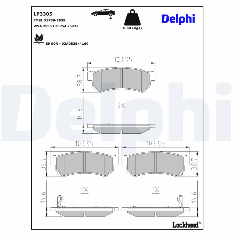 Remblokset Delphi Diesel LP3305