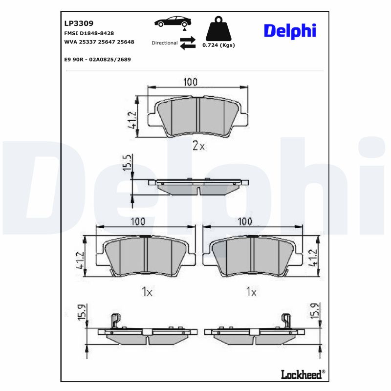 Remblokset Delphi Diesel LP3309