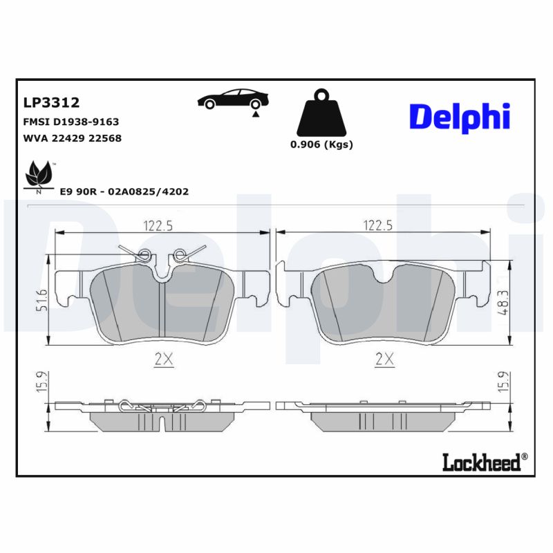 Remblokset Delphi Diesel LP3312