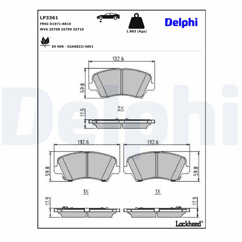 Remblokset Delphi Diesel LP3361