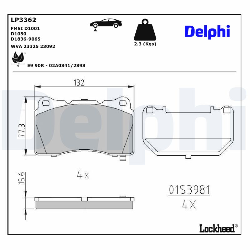 Remblokset Delphi Diesel LP3362