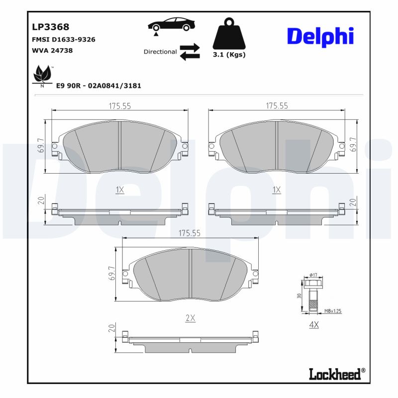 Remblokset Delphi Diesel LP3368