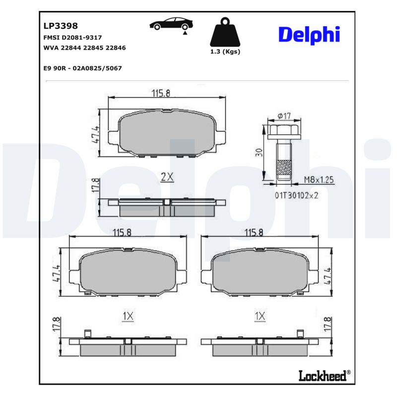 Remblokset Delphi Diesel LP3398