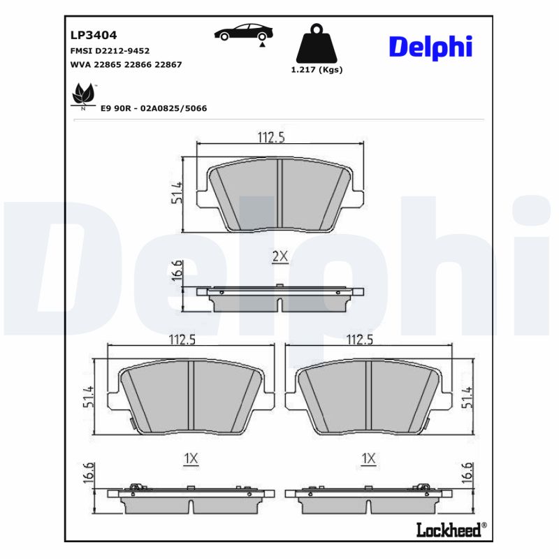 Remblokset Delphi Diesel LP3404