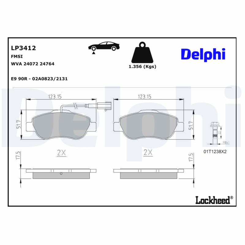 Remblokset Delphi Diesel LP3412