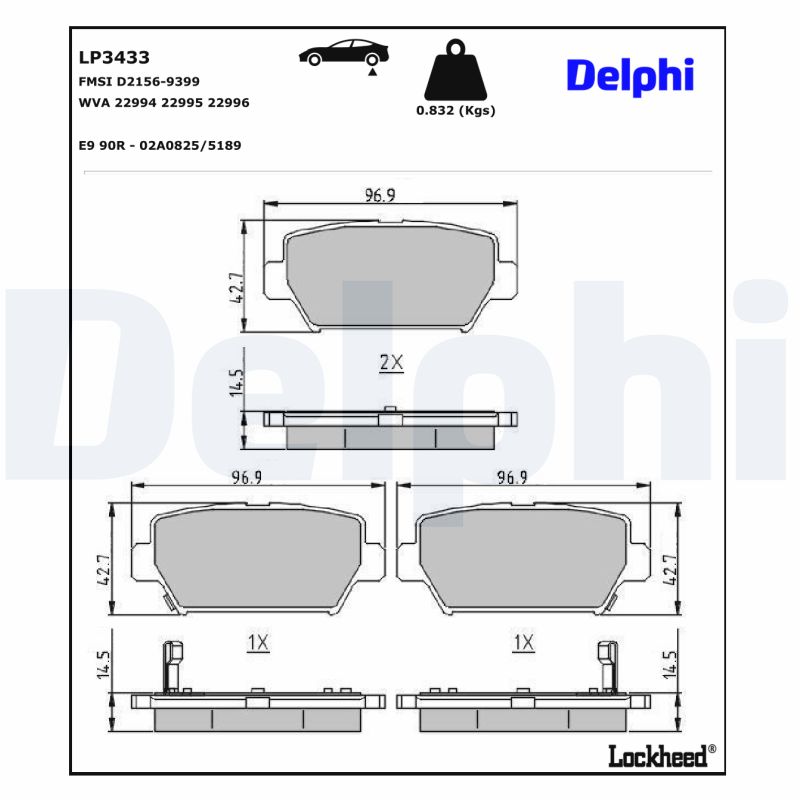 Remblokset Delphi Diesel LP3433