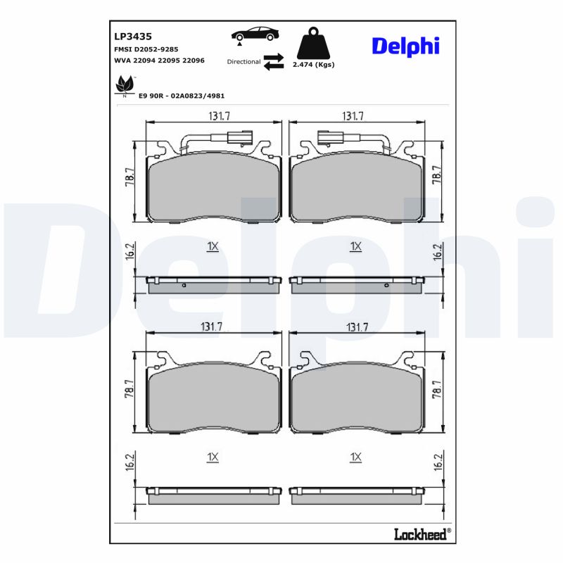 Remblokset Delphi Diesel LP3435