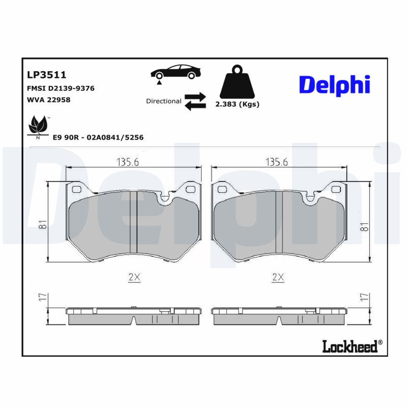 Remblokset Delphi Diesel LP3511