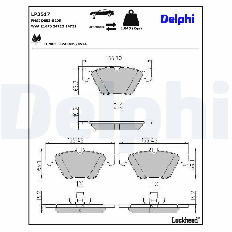 Remblokset Delphi Diesel LP3517