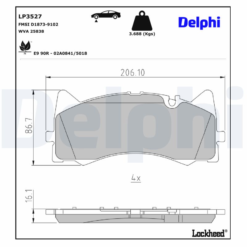 Remblokset Delphi Diesel LP3527