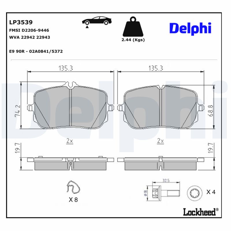 Remblokset Delphi Diesel LP3539