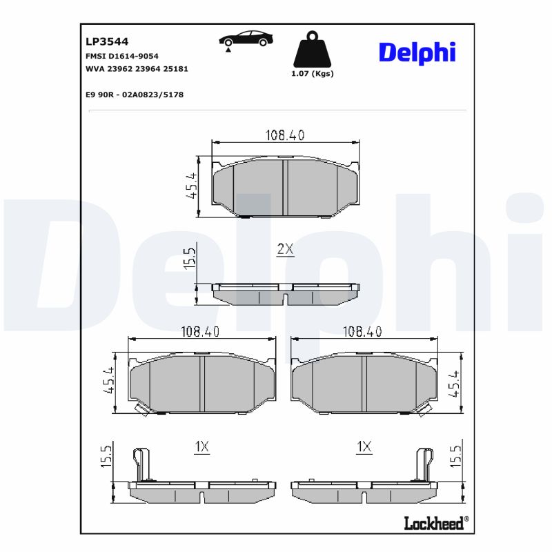 Remblokset Delphi Diesel LP3544