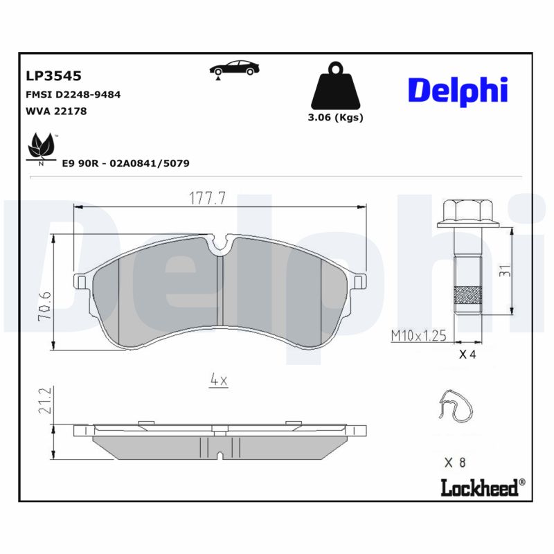 Remblokset Delphi Diesel LP3545