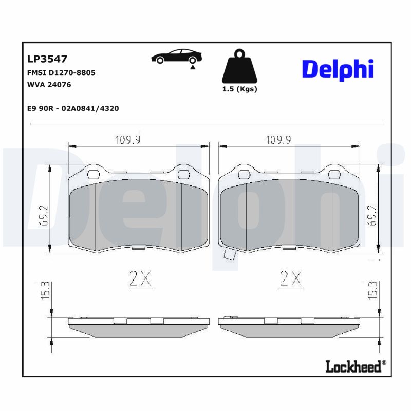 Remblokset Delphi Diesel LP3547