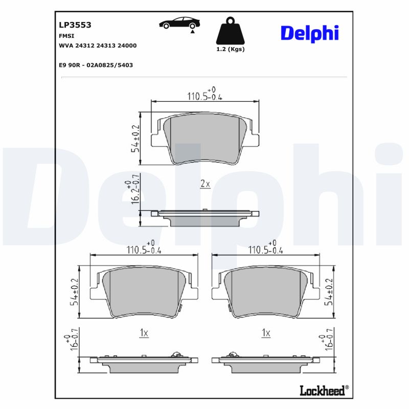 Remblokset Delphi Diesel LP3553