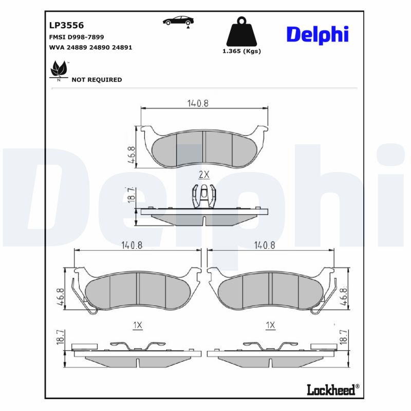 Remblokset Delphi Diesel LP3556