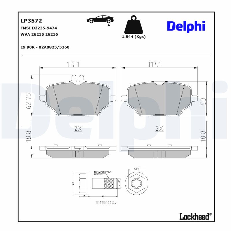 Remblokset Delphi Diesel LP3572