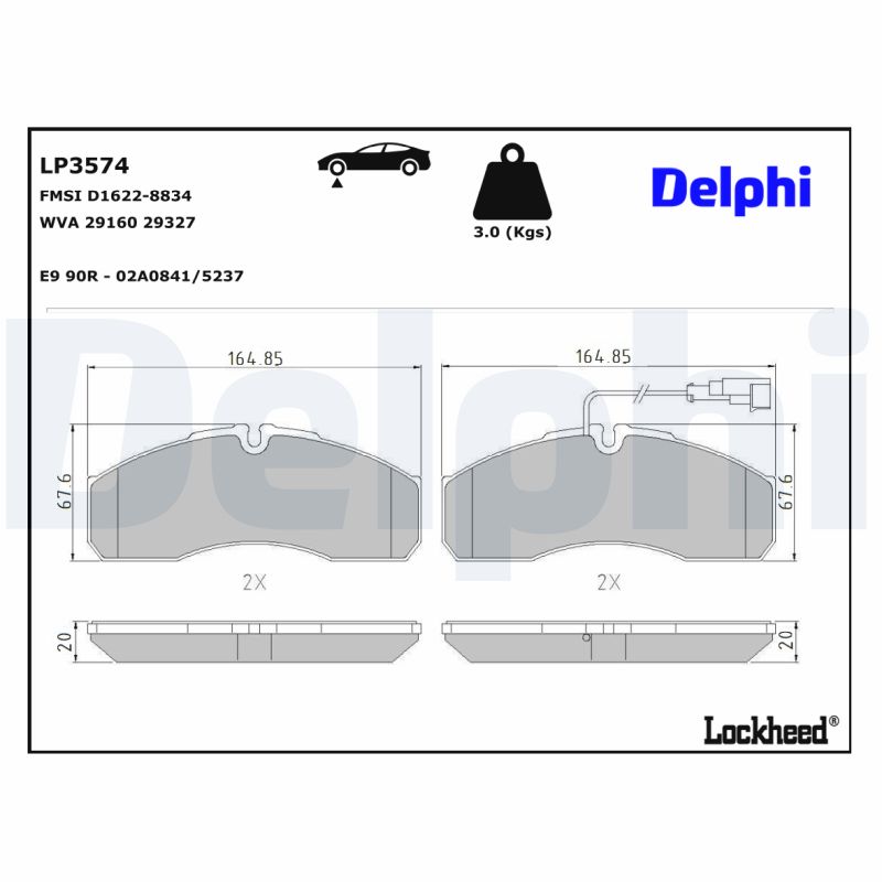 Remblokset Delphi Diesel LP3574