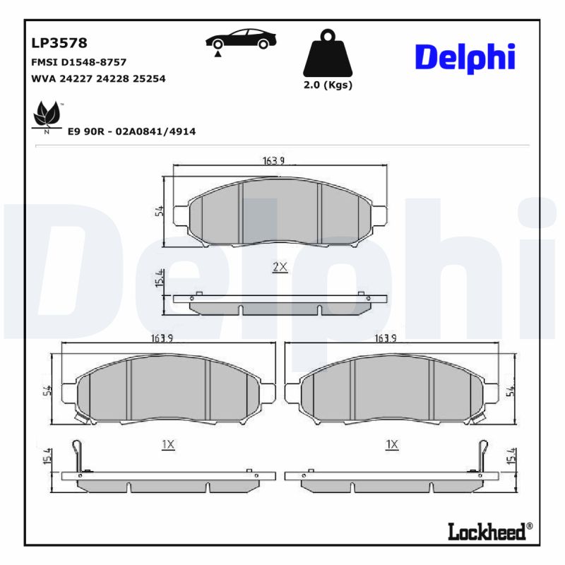 Remblokset Delphi Diesel LP3578