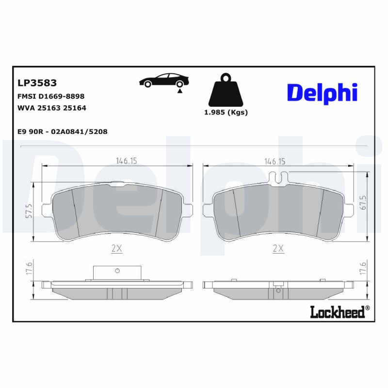 Remblokset Delphi Diesel LP3583
