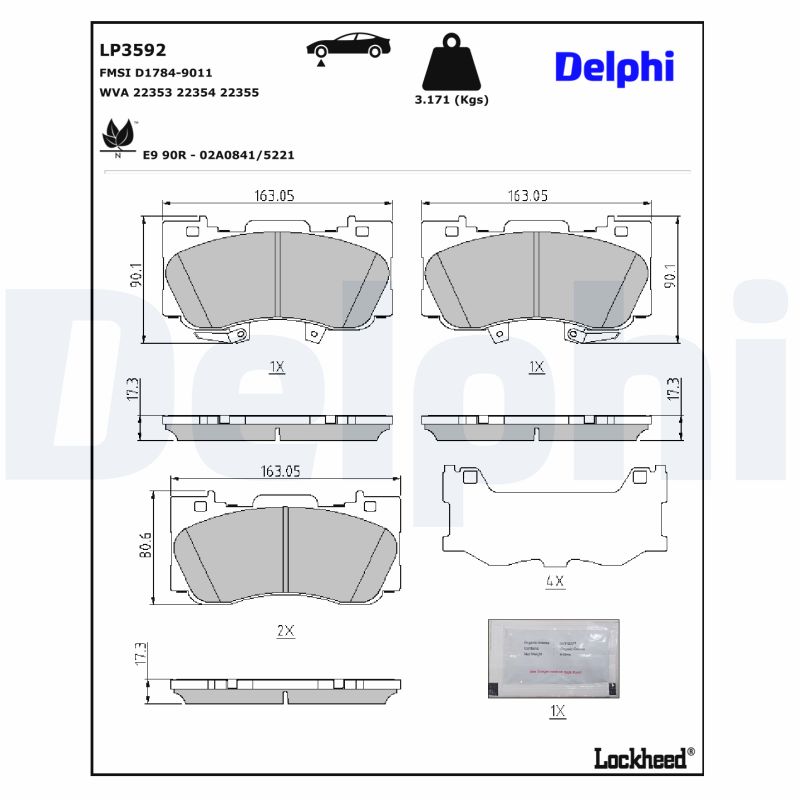 Remblokset Delphi Diesel LP3592