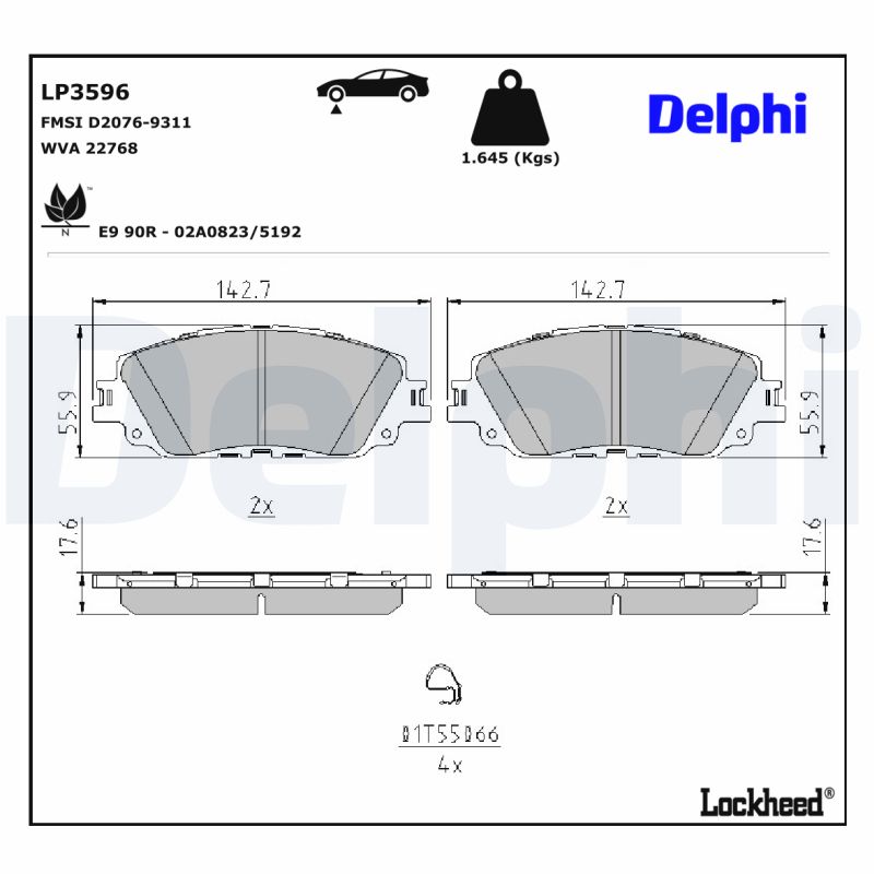 Remblokset Delphi Diesel LP3596
