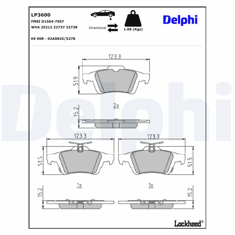 Remblokset Delphi Diesel LP3600