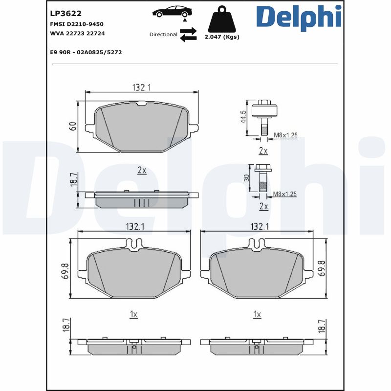 Remblokset Delphi Diesel LP3622
