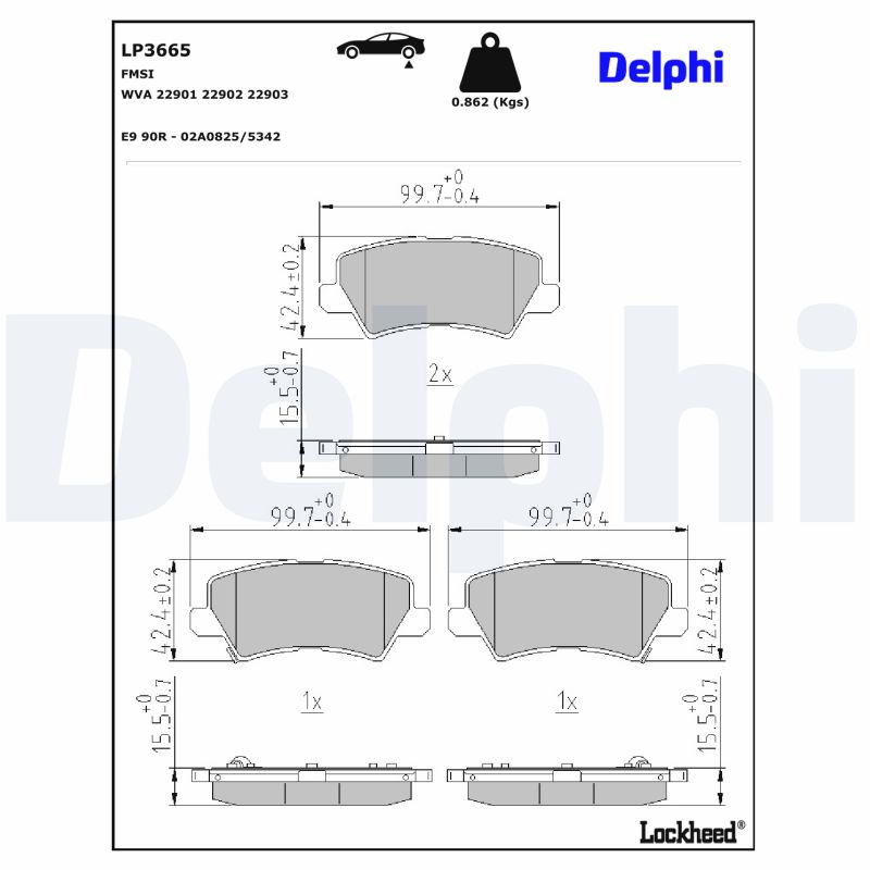 Remblokset Delphi Diesel LP3665