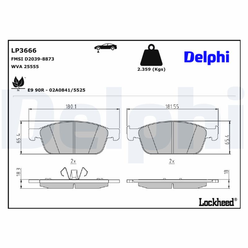 Remblokset Delphi Diesel LP3666