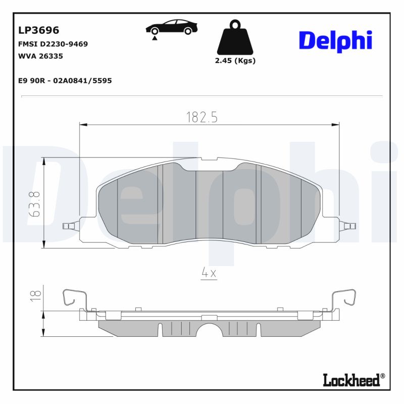Remblokset Delphi Diesel LP3696