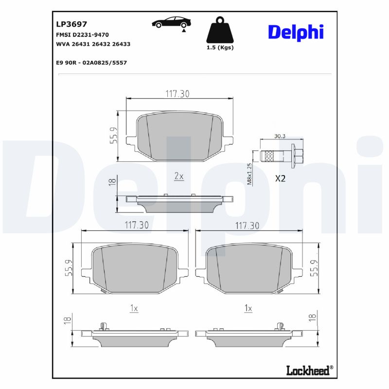 Remblokset Delphi Diesel LP3697