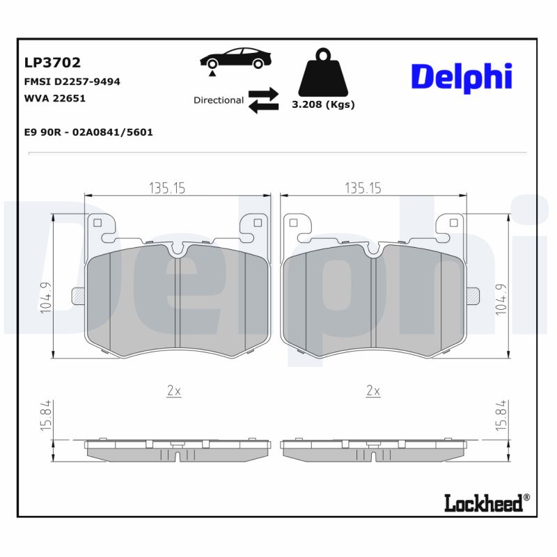 Remblokset Delphi Diesel LP3702